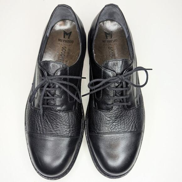 Mephisto Melchior black leather pebble grain cap toe lace up comfort size 10.5 main image 14